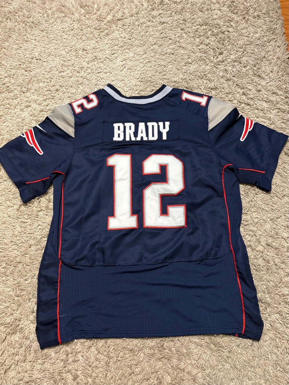 NFL Brady Navy Football Jersey with White Number 12